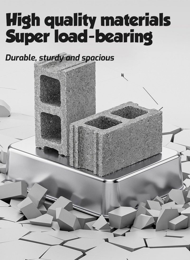 كيدل صندوق ملء الفضي لقطط النحاس مع حوض ملء معدني ذو جوانب عالية للحيوانات الصغيرة مع ملعقة سهلة التنظيف - Image 5